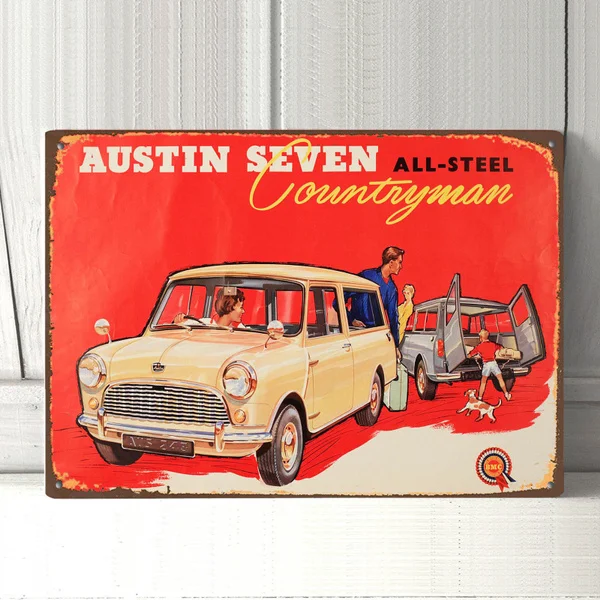 

Austin Seven Vintage Retro Metal Tin Sign Metal Sign Pin Up Metal Decor Metal Art Wall Sign Wall Poster Wall Decor Home
