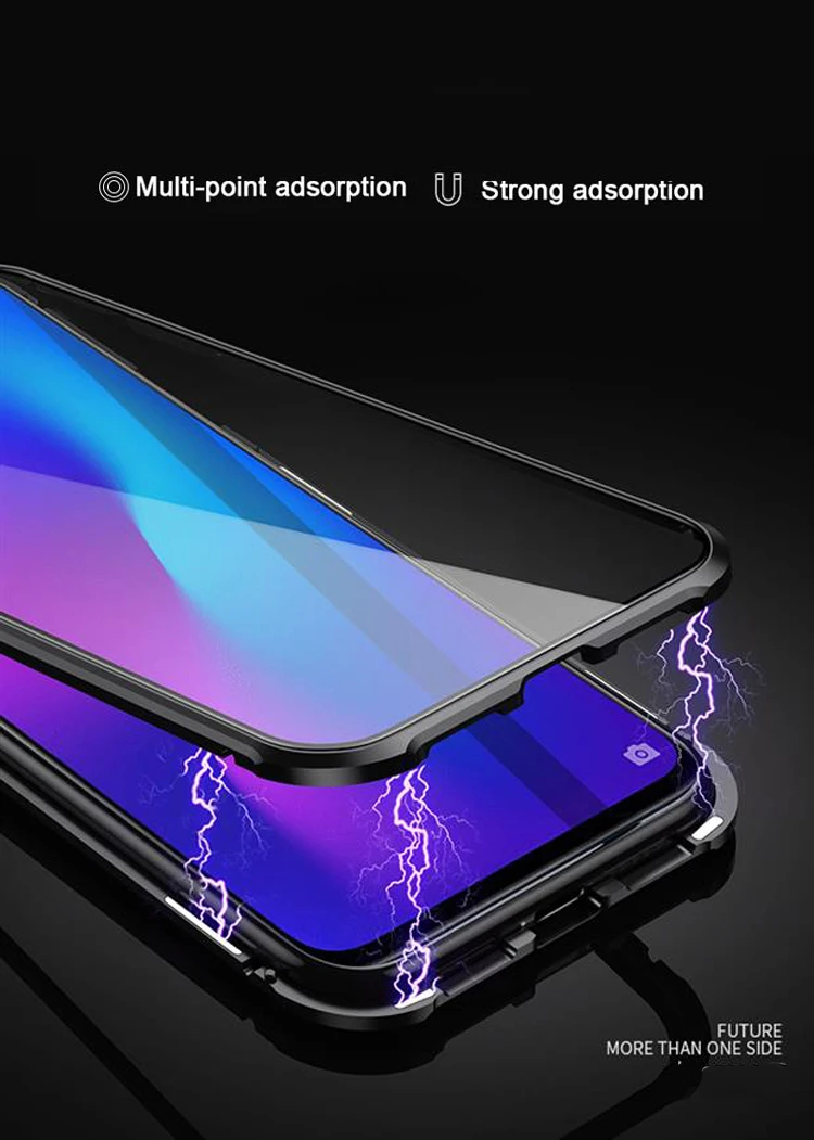 Роскошный Полный Магнитный чехол для телефона OPPO A3S задняя крышка из стекла AX7