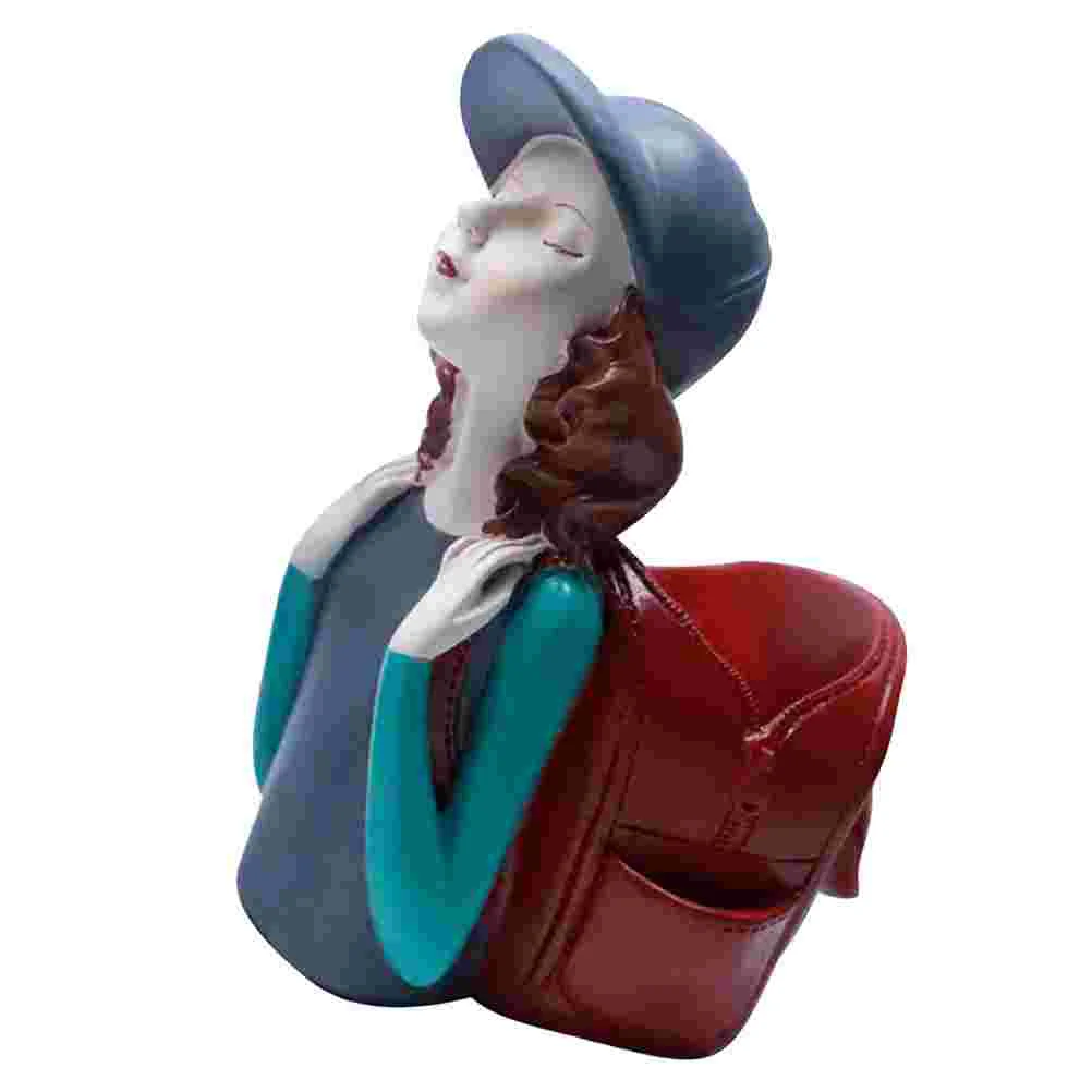 

1Pc Pen Holder Lovely Pencil Holder Resin Girl Pen Holder Study Desktop Organizer