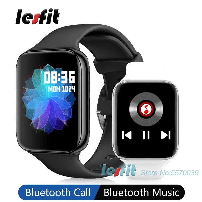 Водонепроницаемые Смарт часы Lesfit для мужчин и женщин сенсорные с поддержкой
