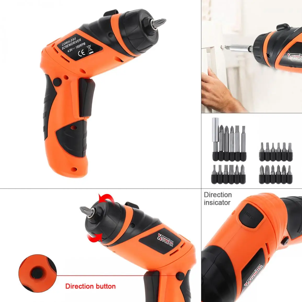 Электроинструмент 4 8 в перезаряжаемая мини-отвертка для винта/углового