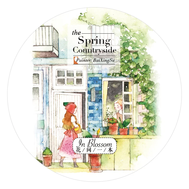 

Пасторальная клейкая лента Washi Spring, 3,5 см х 10 м, материал для журнала, дневника
