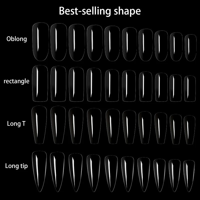 Нейл-арт ультратонкие прозрачные складные бесшовные 100 штук в коробке короткие