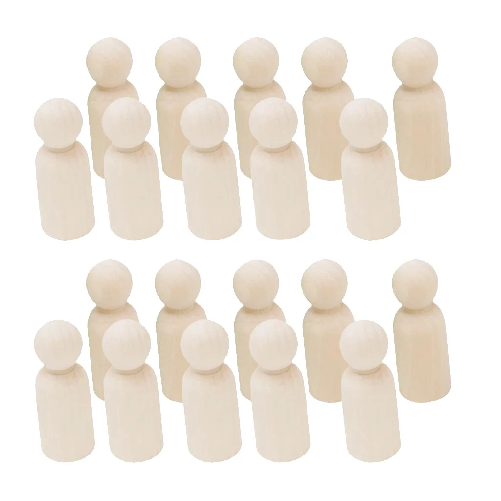 20 шт. необработанных пустых людей из натурального дерева колышки для Кул
