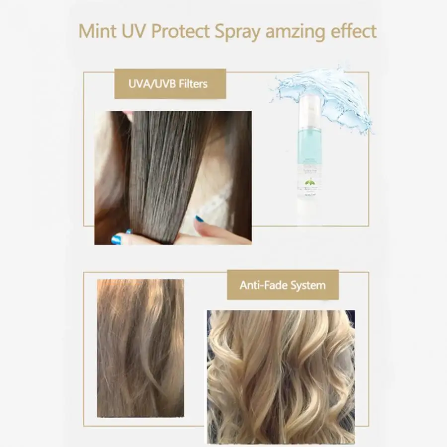 

Explosion hair care repair leave-on spray PURC Hair Care Spray Mint UV Protect Moisturizing Damaged Hair Repairing Spray Hot