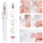 Электрическая пилка для ногтей и педикюра, набор из 5 портативных шлифовальных фрез в форме ручки, профессиональные инструменты для нейл-арта