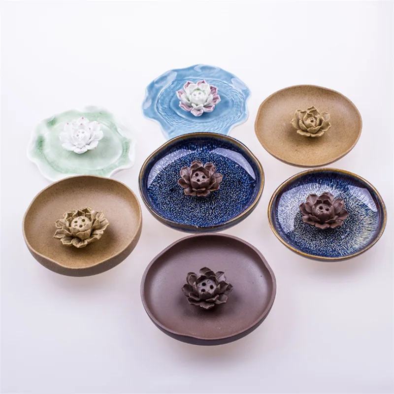 Керамическая курильница ручной работы держатель для благовоний лотос Ловец