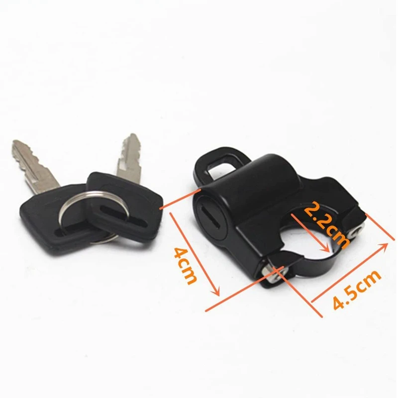 

Black Motorcycle Helmet Anti-Theft Lock Security for Motorcycle 7/8 inch 22mm