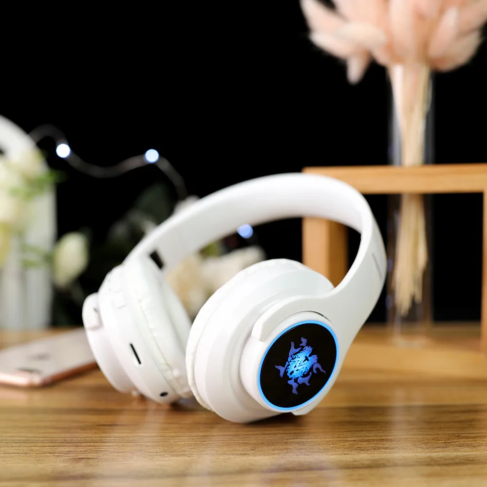 Mosunx портативная беспроводная bluetooth-гарнитура с семью цветами наушники со светодиодом Встроенный микрофон Беспроводная стерео bluetooth-гарнитура