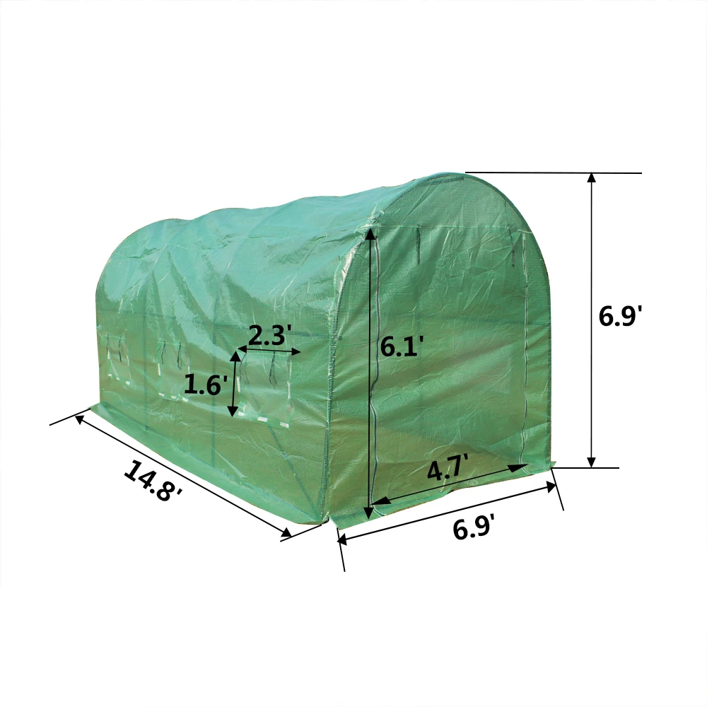 

15x7x7 Heavy Duty Greenhouse Plant Gardening Dome Greenhouse Tent US Stock