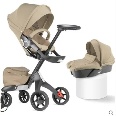 Dsland doux bebe коляска 3 в 1 - Цвет: Коричневый