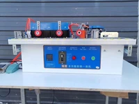 woodworking edge banding machine with gluing trimming rotation widening straight line curve one machine