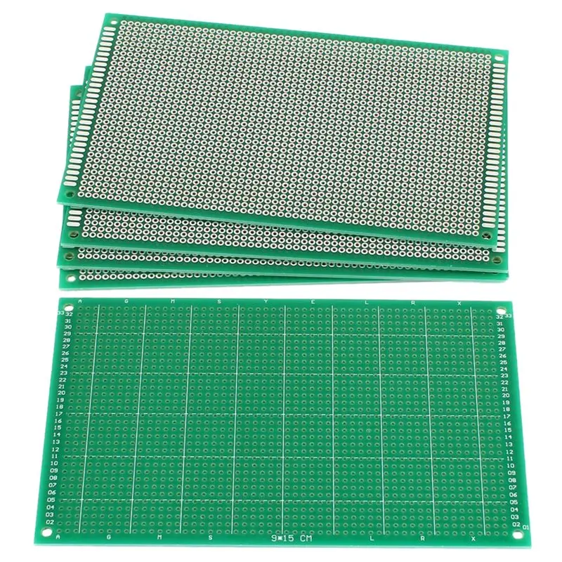 

5PCS 9cm x 15cm FR-4 Single Side Prototype PCB Circuit Universal Board