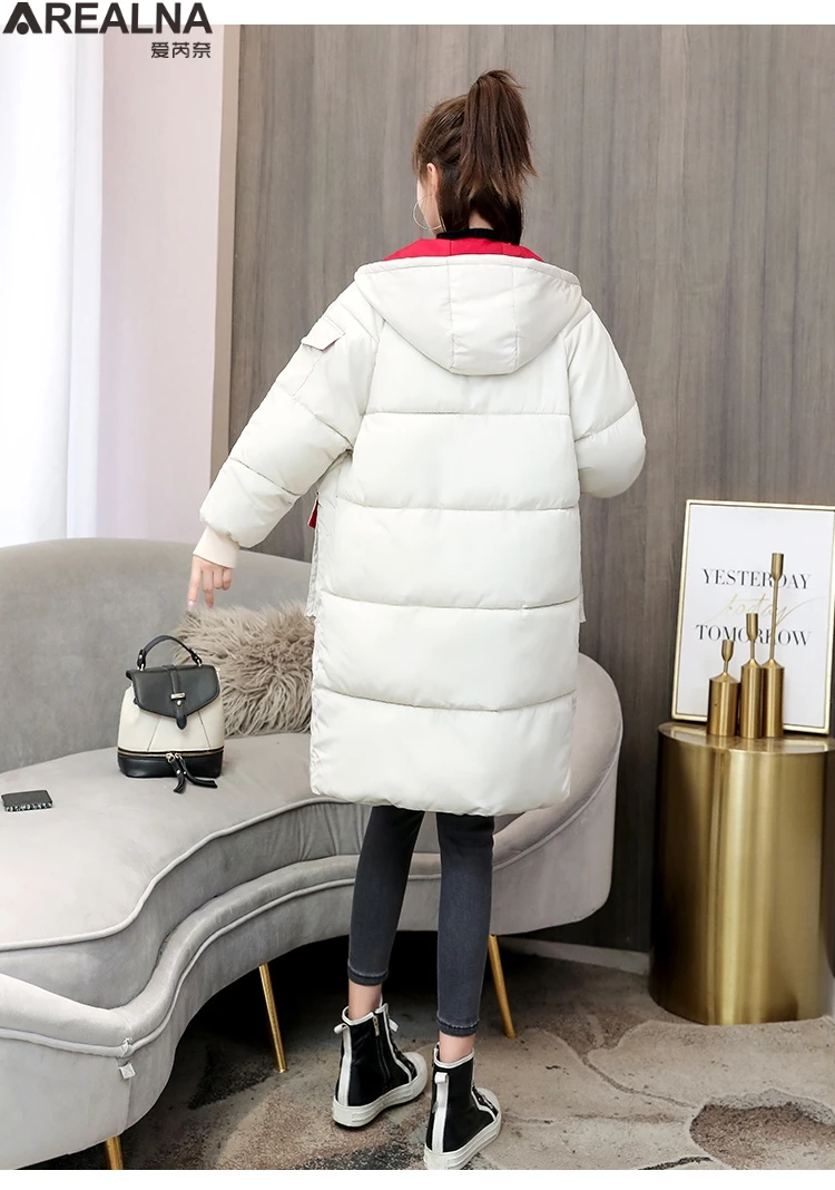 

Women Parkas Winter Hooded Warm Coat Cotton Padded Basic Jacket Female Casual long Outwear feminina 2020 New manteau femme hiver