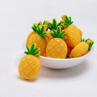 baby silicone teether pineapple beads diy pacifier chain accessories baby food grade silicone health and safety