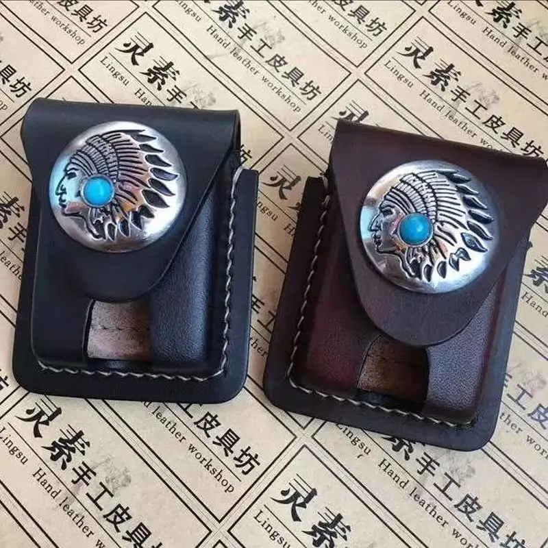 Натуральная кожа прикуриватель 100% натуральная держатель зажигалки чехол с