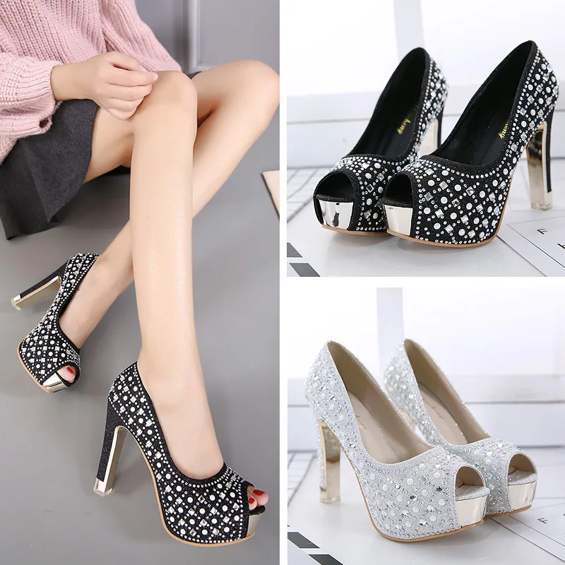 Женские туфли лодочки на платформе привлекательные очень высоких каблуках