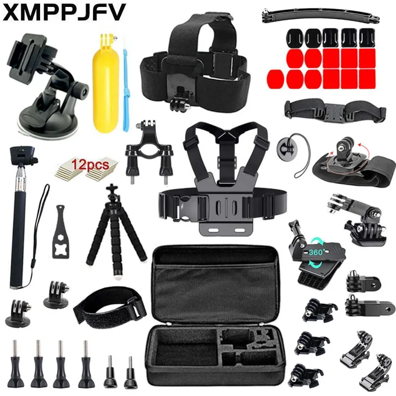 

XMPPJFV Action Camera Accessories Kit for GoPro Hero 10 9 8 7 6 5 4 Hero Session 5 Gopro Max Insta360 Yi DJI EKEN AKASO SJCAM