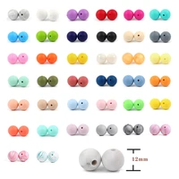 12mm 30pclot silicone beads baby teething beads for pacifier chain accessories teether safe food grade nursing chewing bpa free
