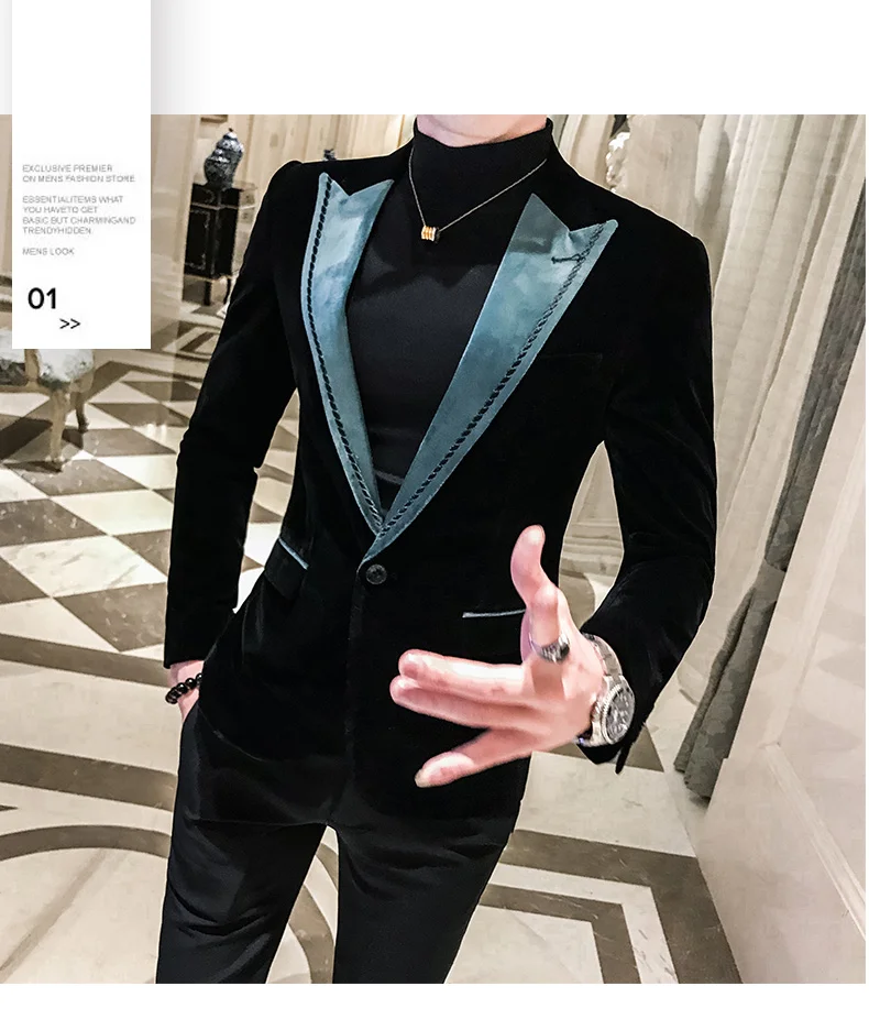 Замшевый костюм мужские Клубные блейзеры slim fit para caballero мужские Клубные костюмы куртки для вечеринок бархатный черный Стиль Блейзер с пайетками