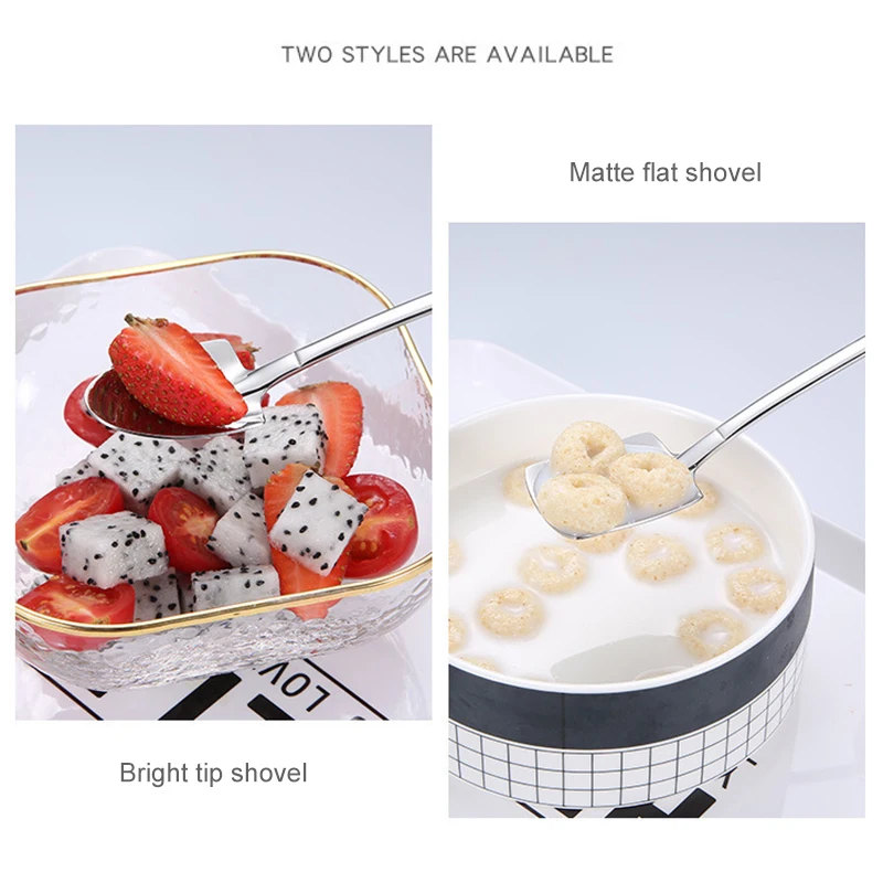 

2pcs Food Grade Stainless Steel Coffee Spoons Retro Long Small Soil Shovel Shape Scoops Tools Kitchen Gadget JS23