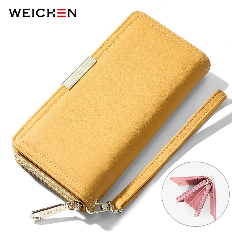 WEICHEN Большая вместительная сумочка кошелек клатч на запястье женские кошельки из