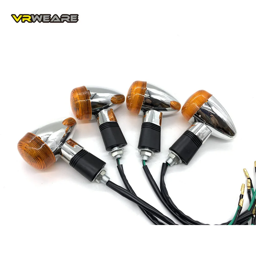 

4pcs Motorcycle Turn Signals Lights For Kawasaki Vulcan VN800 900 1500 1600 1700 2000Custom Honda VTX1300 C R S RETRO Turn light