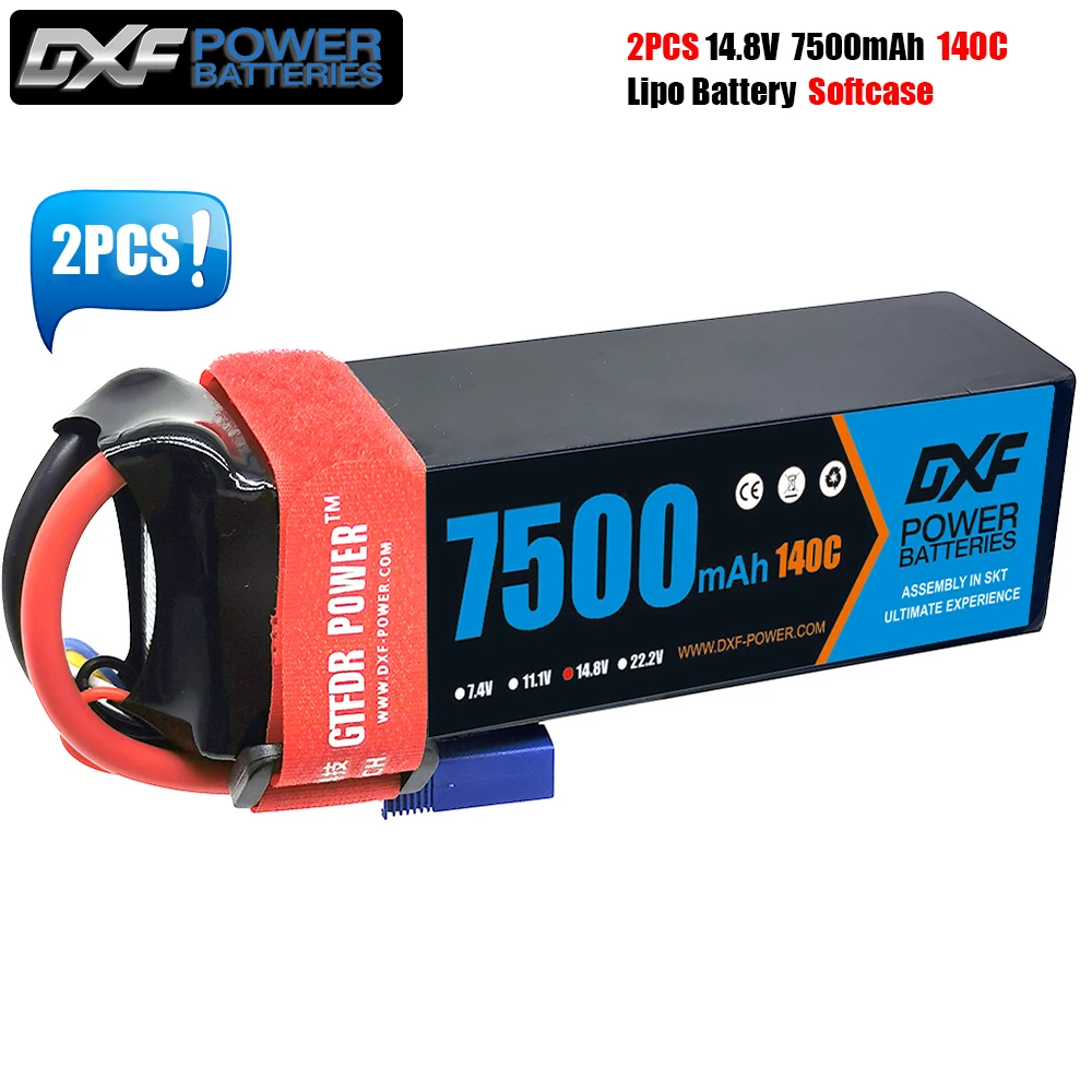 Аккумулятор DXF RC Lipo 4S 3S 2S 14 8 V 11 1 7 4 7500mah 6750mah 6500mah 5200mah 8000mah 140C 100C 110C для автомобиля
