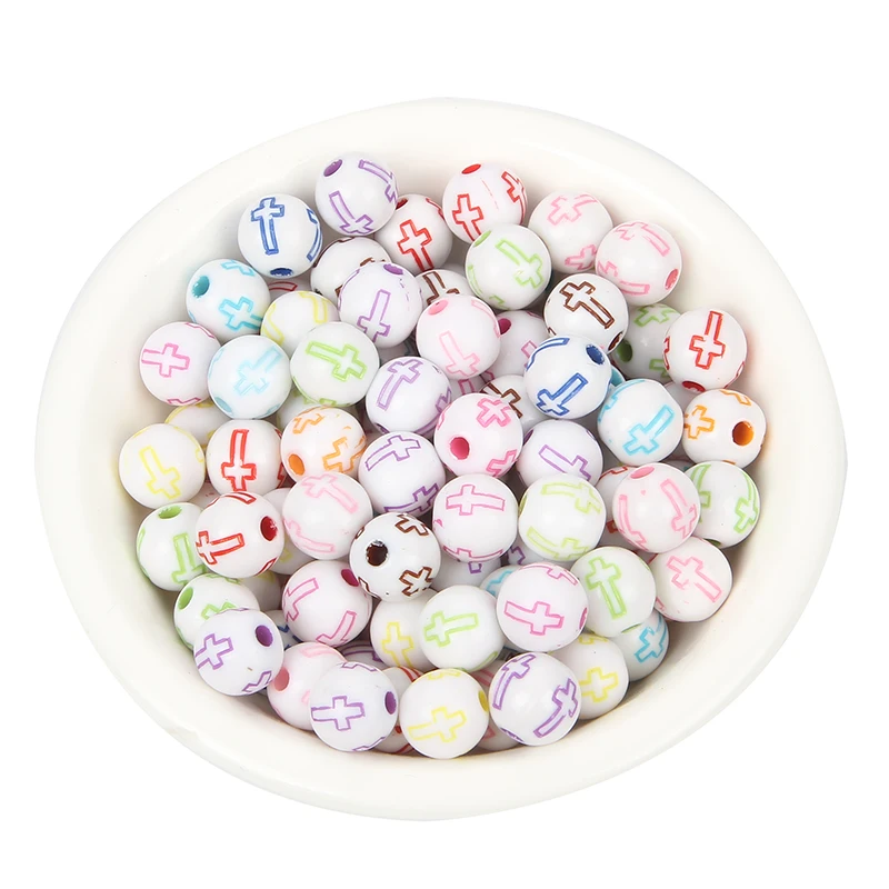 50 шт смешанные цвета насыщенные перекрещивающиеся акриловые бусины для