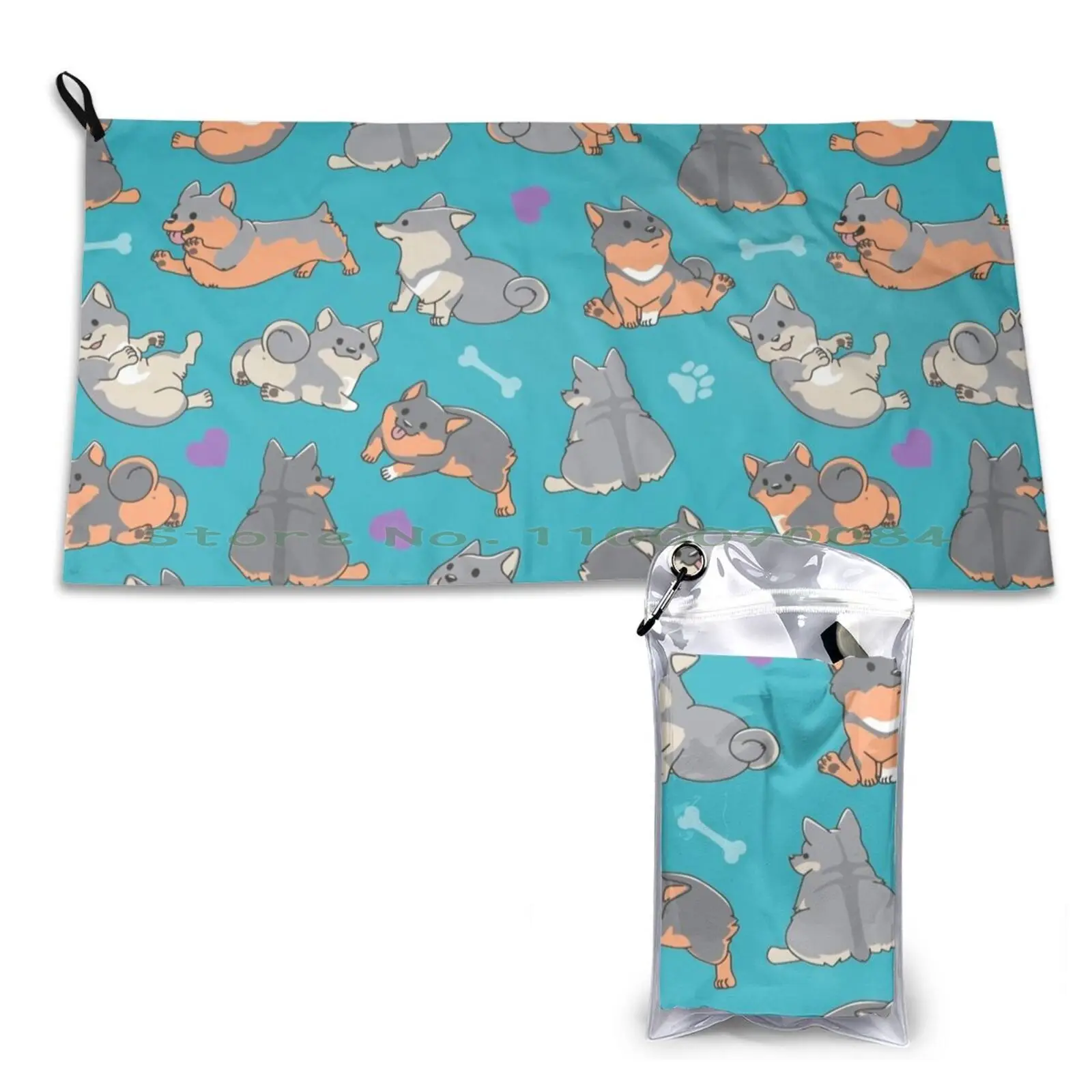 Быстросохнущее синее полотенце Vallhunds для спортзала спорта ванной портативное