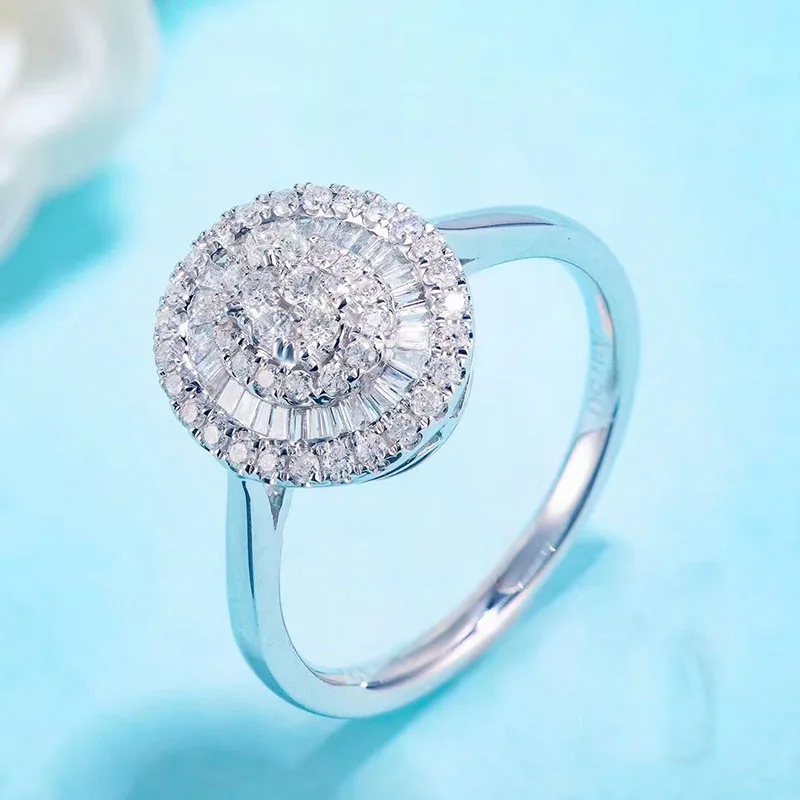 Фото 18k gold ring Natural Real 0.42ct Diamond Ring Engagement&Wedding Jewellery have certificate 0031 №4