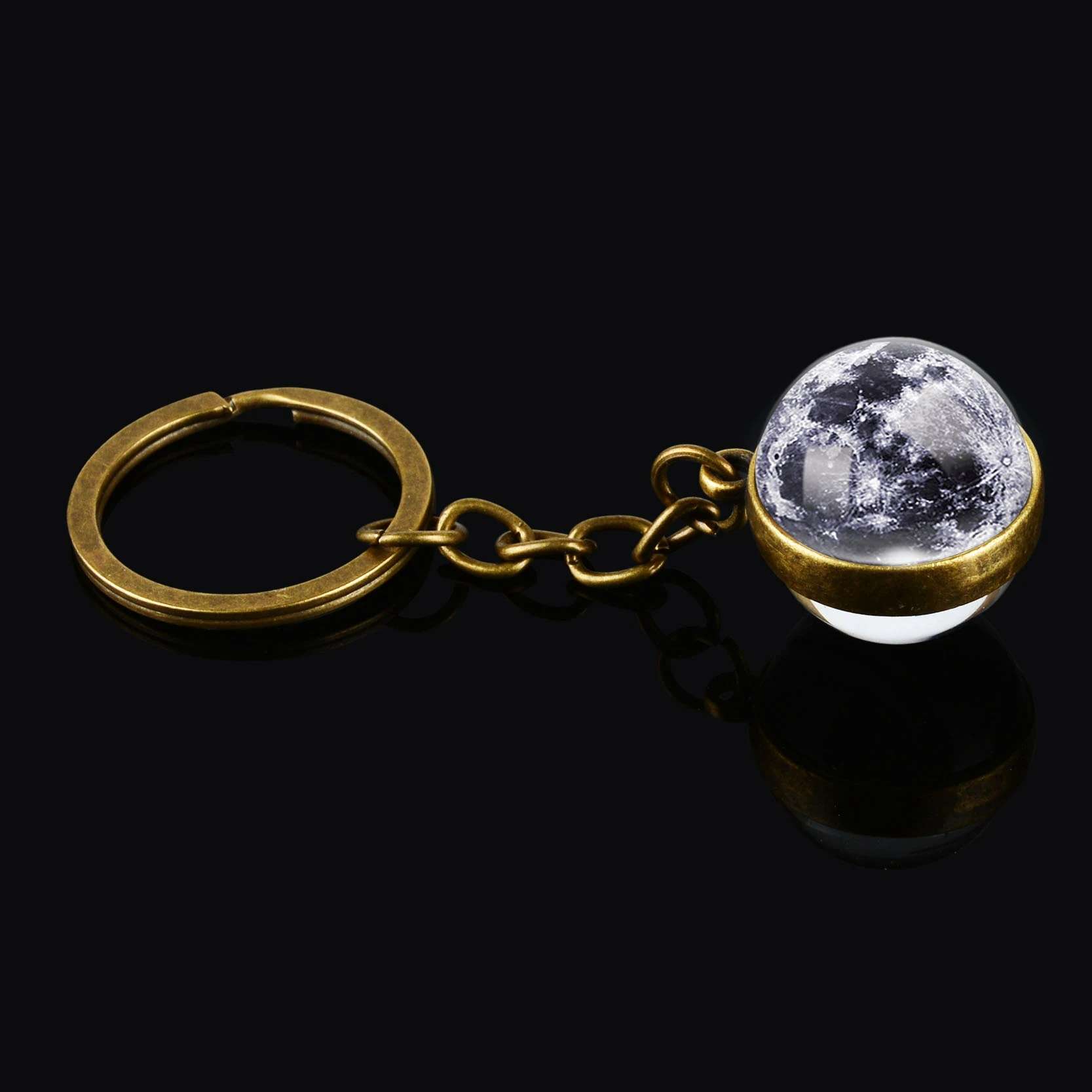 Винтажный Брелок I Love You Back On The Moon со стеклянным шариком двухсторонний подвесной
