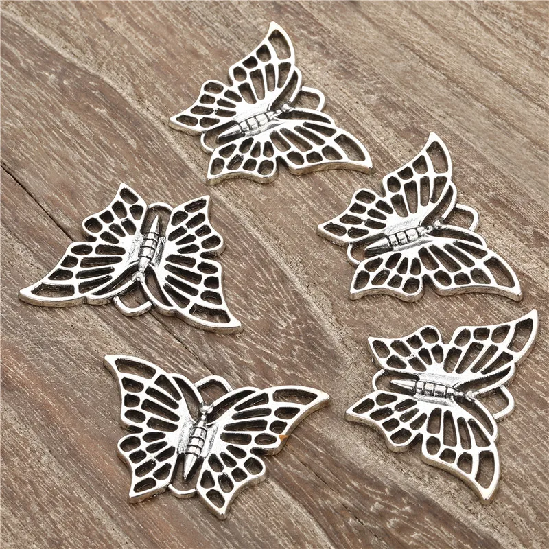 

10PCS/lot Vintage Alloy Animal Butterfly Charms Pendant For Jewelry DIY Making Necklaces Butterfly Pendant Accessories