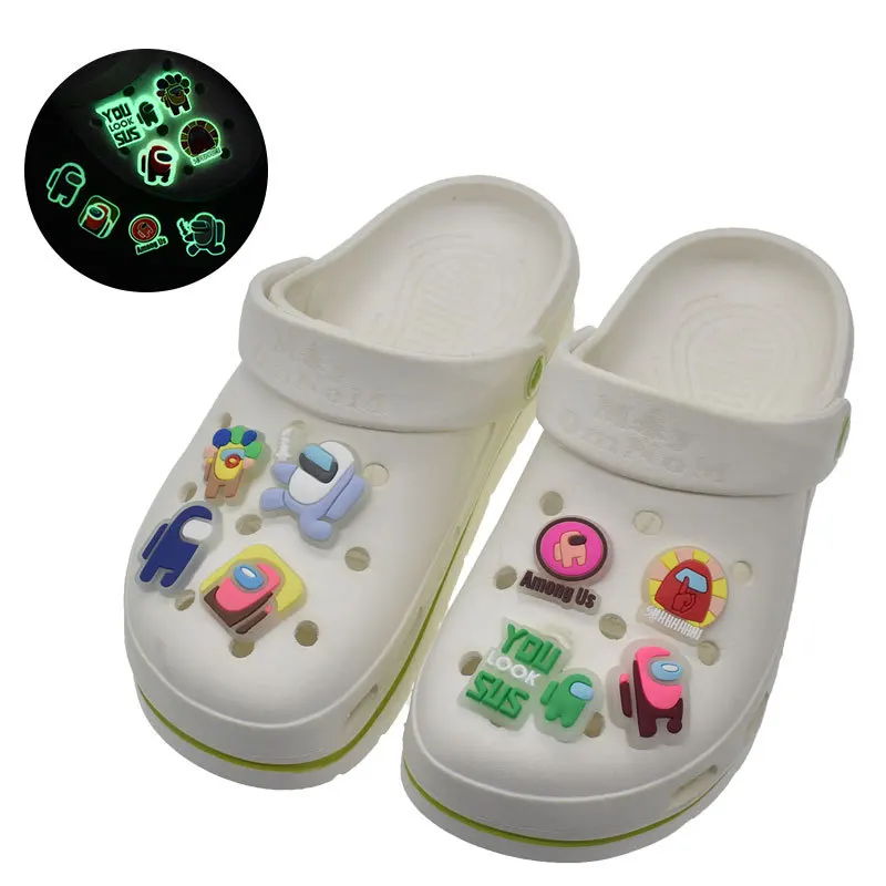 

Fluorescent Cartoons Shoe Charms Soft PVC jibz for Croc Accessories Luminous Shoes accesories Kid hole Shoe Buckle charms design