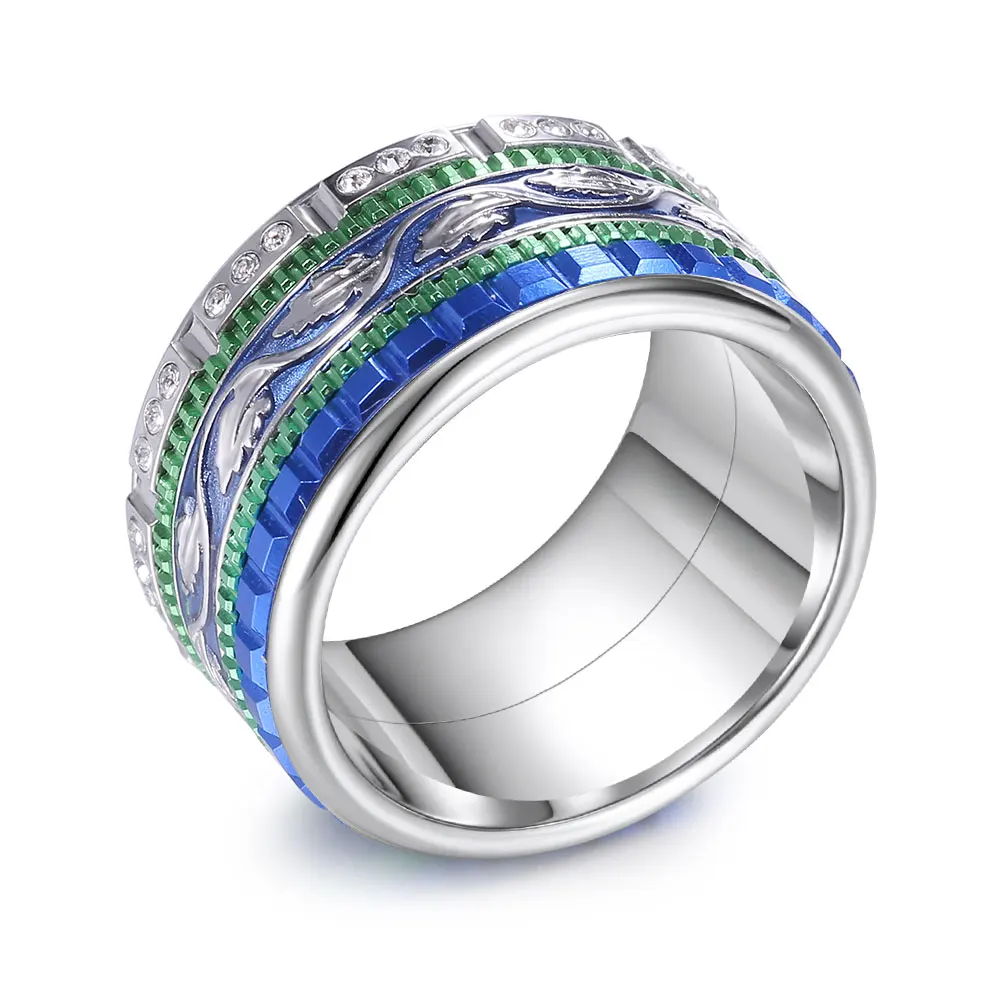

Cremo Stainless Steel Ring Ocean Series Dark Blue Ring Titanium Material Finger Ladies Rings Interchangeable Accessories Jewelry
