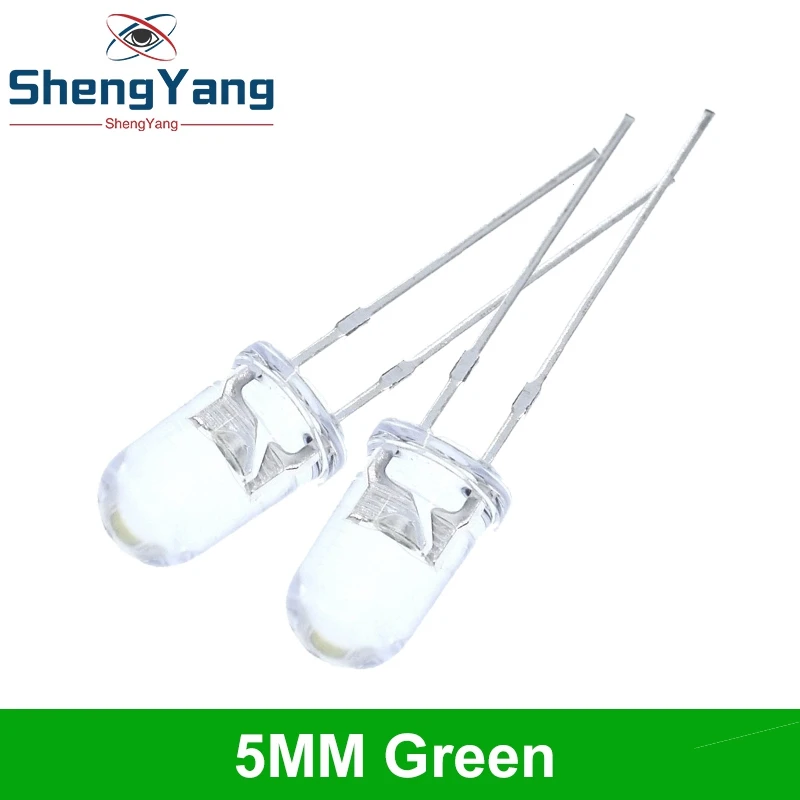 100 шт./лот прозрачные круглые 5 мм супер яркие зеленые красные белые желтые синие