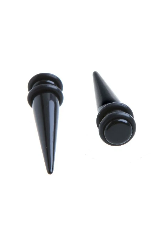1 пара черные Нетик Поддельные Cheater расширитель уха Конус вилка носилки (2 г 6 мм) |