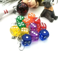 new transparent and interesting casino 3d dice pendant earrings for women candy color interesting jewelry gifts