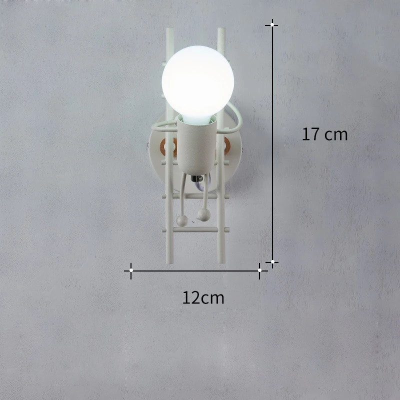 

Wall Light Wall Lamp Nordic Minimalist Bedroom Bedside Lamp Wrought Iron Staircase Cartoon Children's Room Bedroom Decor E27