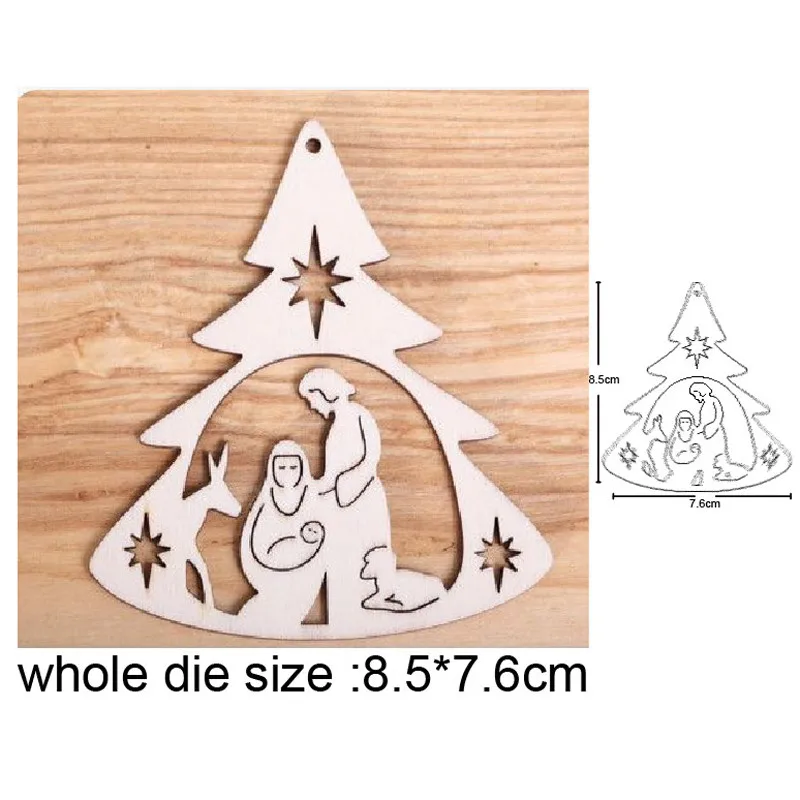 

Craft dies Nativity Scene Ornament Tree Metal Cutting Dies Stencils dies for DIY Scrapbooking dies Paper Craft Embossing Die Cut