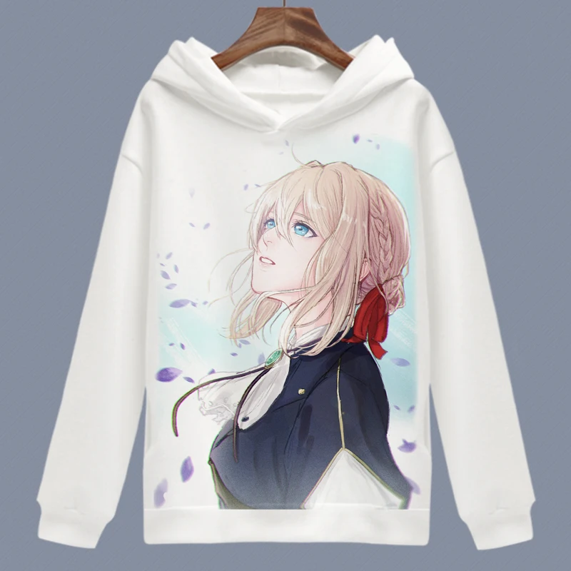 Фиолетовый Evergarden Косплей Толстовка с капюшоном и героями мультфильмов