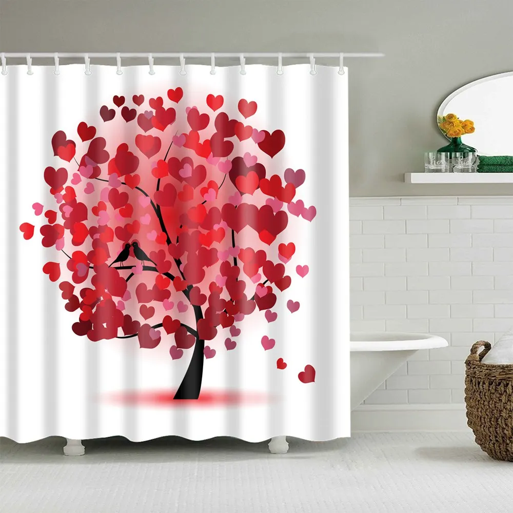 Душевая занавеска Dafield в форме сердца романтическая душевая романтическом стиле