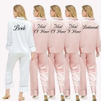 silk satin pajamas for women custom bride bridesmaid sleepwear home dress dusty rose silk pajama pijamas women