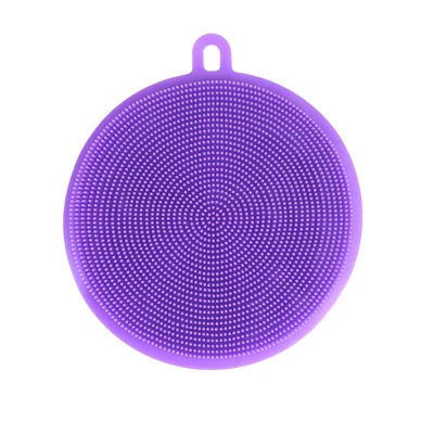 Purple ERMAKOVA силиконовая губка для посуды, силиконовая Чистящая Щетка, кухонная скруббер, Овощная щетка для фруктов, термостойкая подставка для горячего горшка - Цвет: Purple