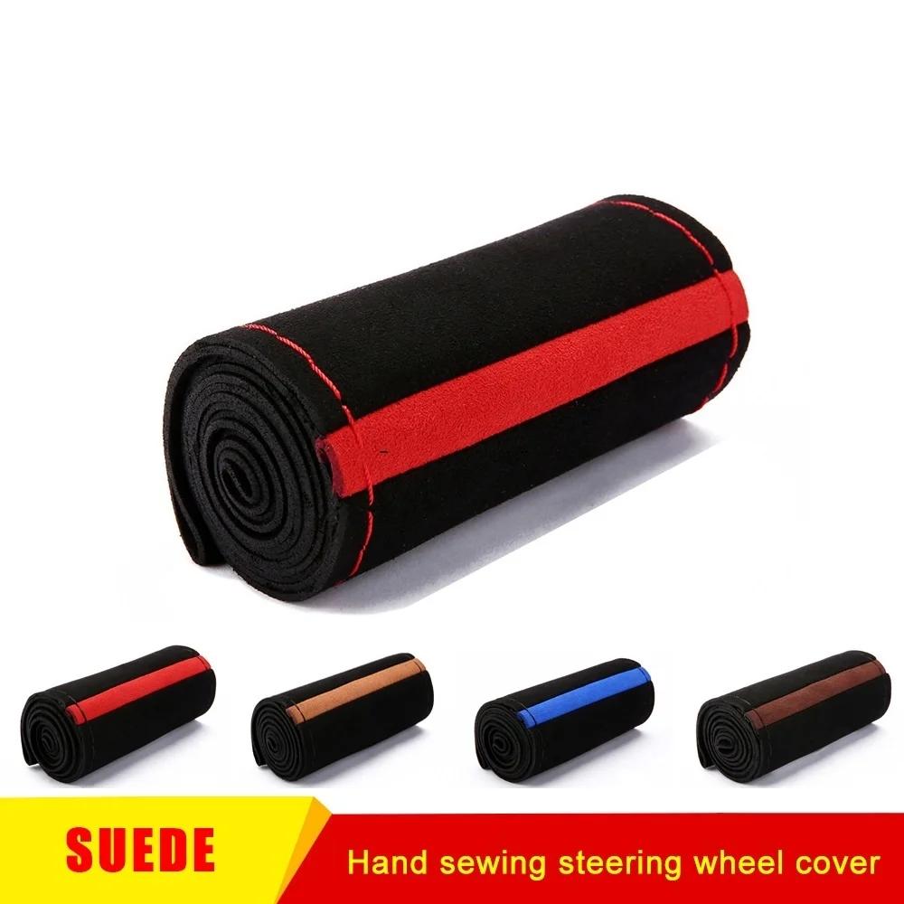 Чехол на руль с иголкой и нитью черный замшевый 37-38 см | Автомобили мотоциклы