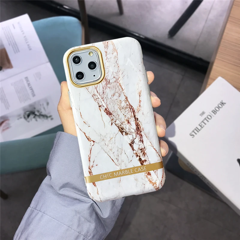

Glossy Gold Bar Texture Phone Case For iphone 11 XS XR XS Max 6 6S 7 8 Plus Geometry Solid Color Abstract Soft Shell IMD Cover