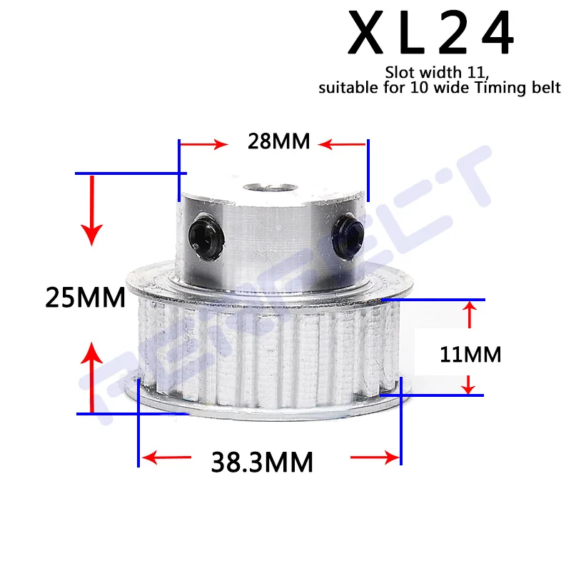 Зубчатый шкив XL24 / XL25 24-25 зубьев алюминиевые детали для 3D-принтера XL Ширина