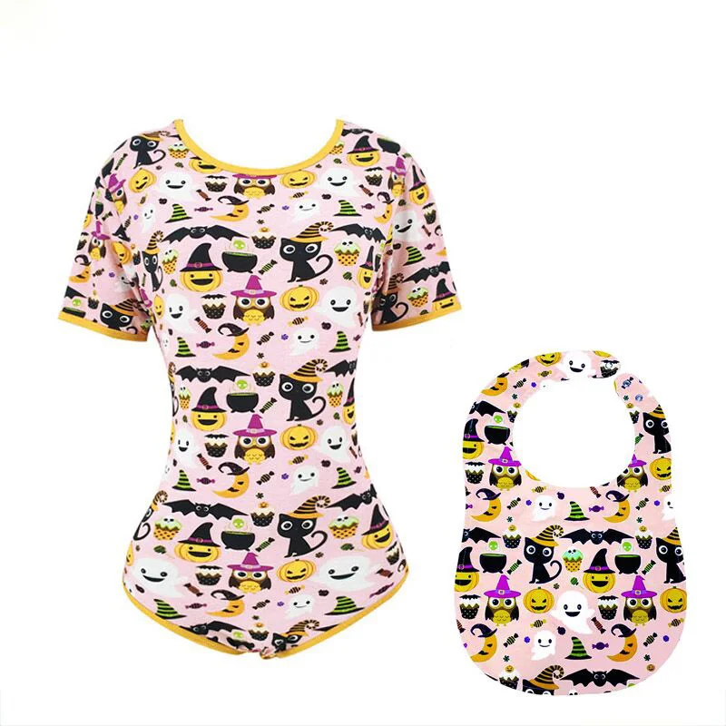 Pattern A - M Взрослые детские комбинезоны-ABDL Хэллоуин шаблон ползунки ddlg взрослый размер Комбинезоны для взрослых девочек - Цвет: Pattern A - M