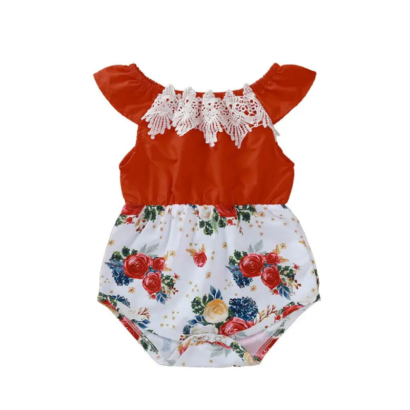 

Newborn Baby Girl Romper Ruffle Floral Bodysuit Jumpsuit Playsuit Outfit Sunsuit 3-18 months