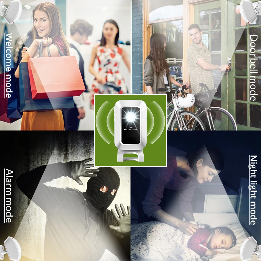 Беспроводной дверной звонок для гостей FUERS 433 МГц занавес датчик движения PIR